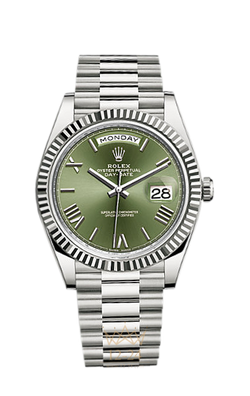 R watch day date Green