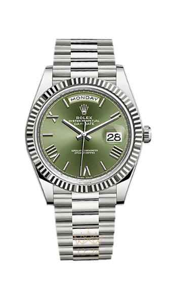 R watch day date Green